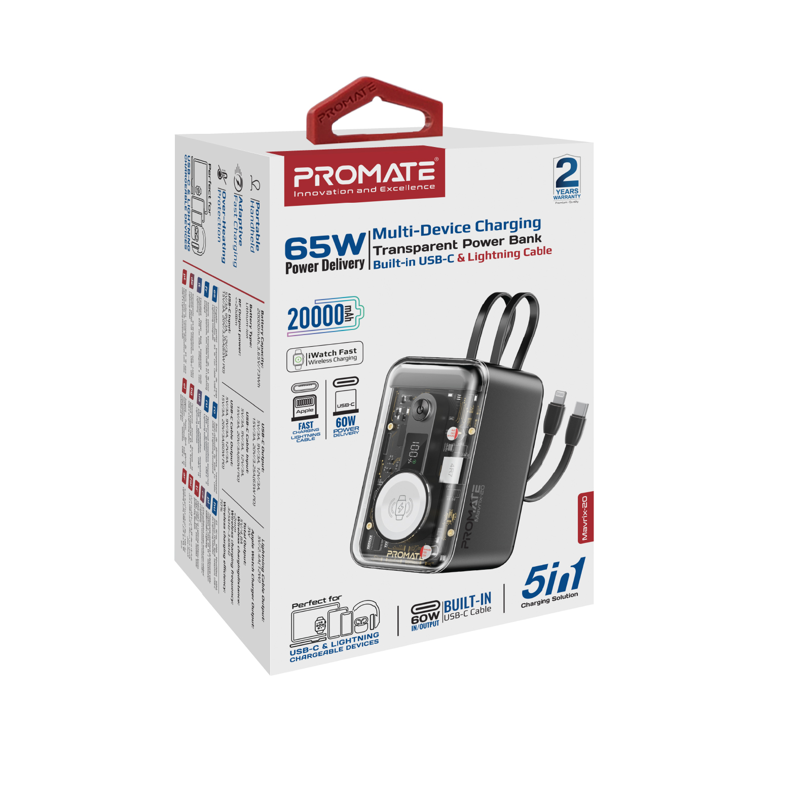 Універсальна мобільна батарея Promate Mavrix-20 20000mAh 65W Black - изображение 10