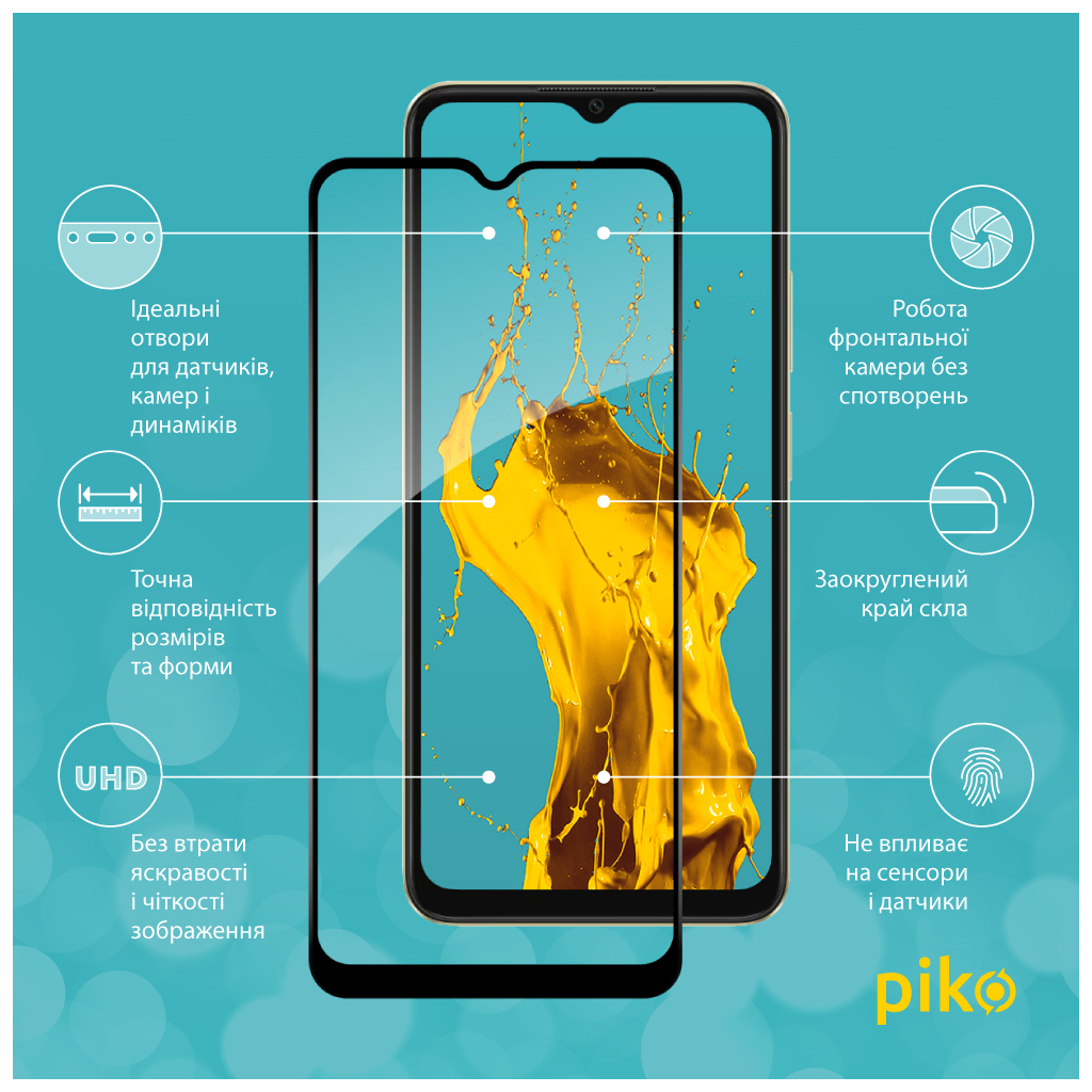 Скло захисне Piko Full Glue Oppo A38 4G Black (1283126588617) - зображення 2