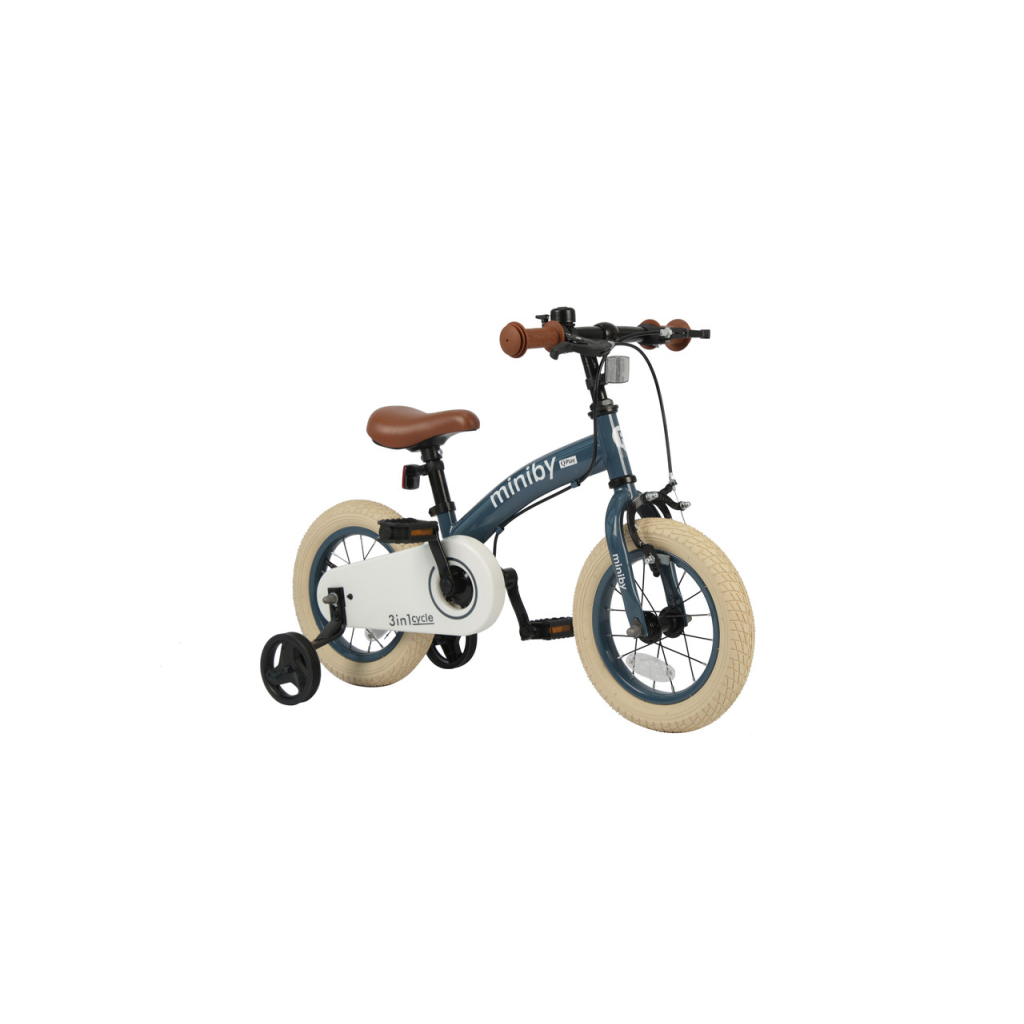 Дитячий велосипед QPlay Miniby 3 в1, біговел 12", Grey-Blue (CB02MiniBy12Grey-Blue) - зображення 1