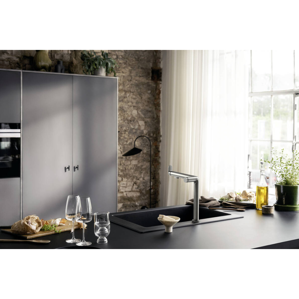 Змішувач Hansgrohe Aqittura M91 , під сталь (76804800) - зображення 2