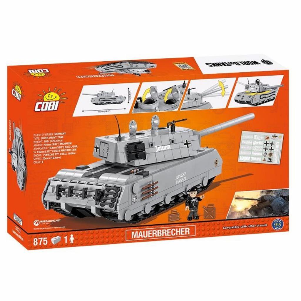 Конструктор Cobi World Of Tanks Mauerbrecher, 875 деталей (COBI-3032) (5902251030322) - зображення 7