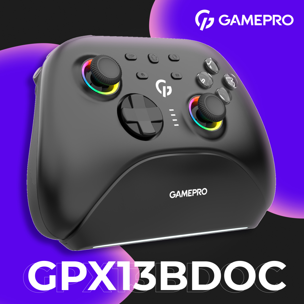 Геймпад GamePro із зарядною станцією BT 5.3/USB/2.4 ГГц (Switch/PC/iOS/Android) RGB Black (GPX13BDOC) - зображення 17