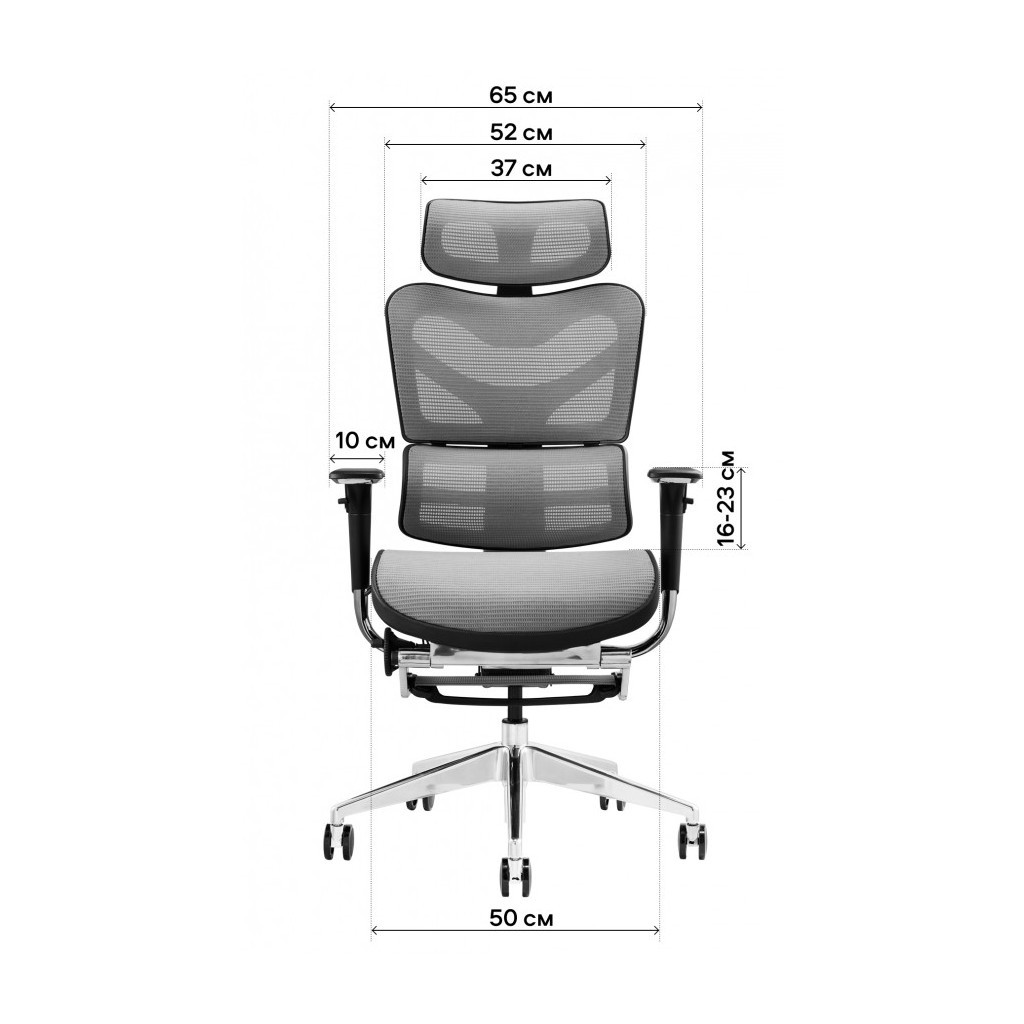 Офісне крісло GT Racer X-702L Bright Gray (X-702L Bright Gray (W-20)) - зображення 9