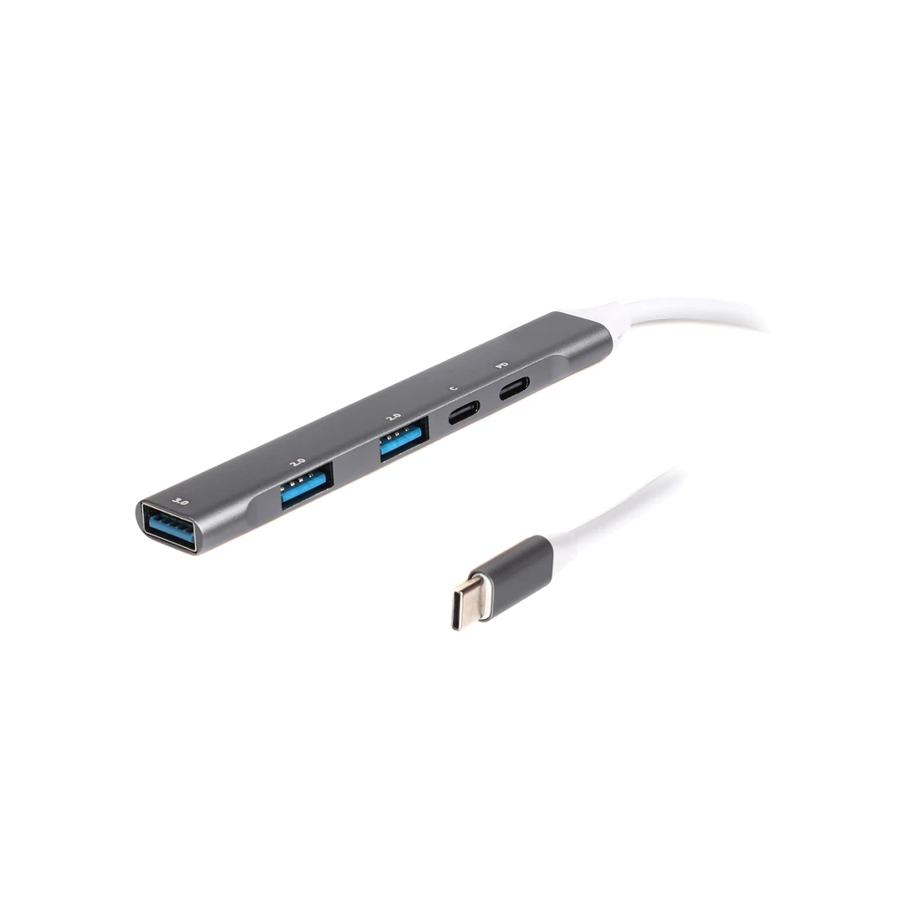 Концентратор Maxxter USB-C to 1xUSB 3.0 + 2xUSB 2.0 + 1xUSB-C PD100W + 1xUSB-C (HU3C-4P1PD-01) - зображення 1