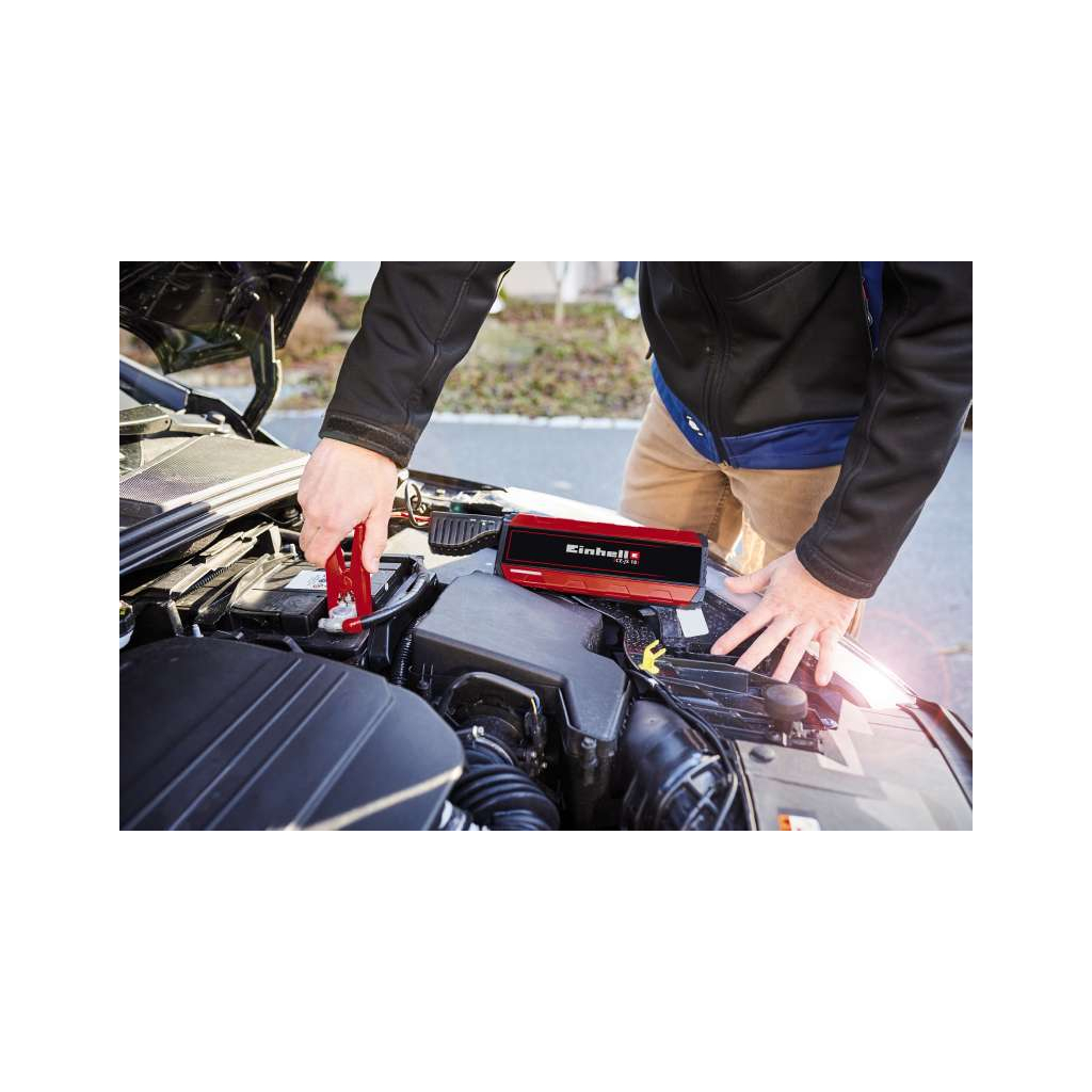 Пуско зарядний пристрій Einhell CE-JS 18 Jump Starter Power Bank, 18000мАг, 2хUSB 5В, 12В, пуск 600A (1091531) - зображення 4