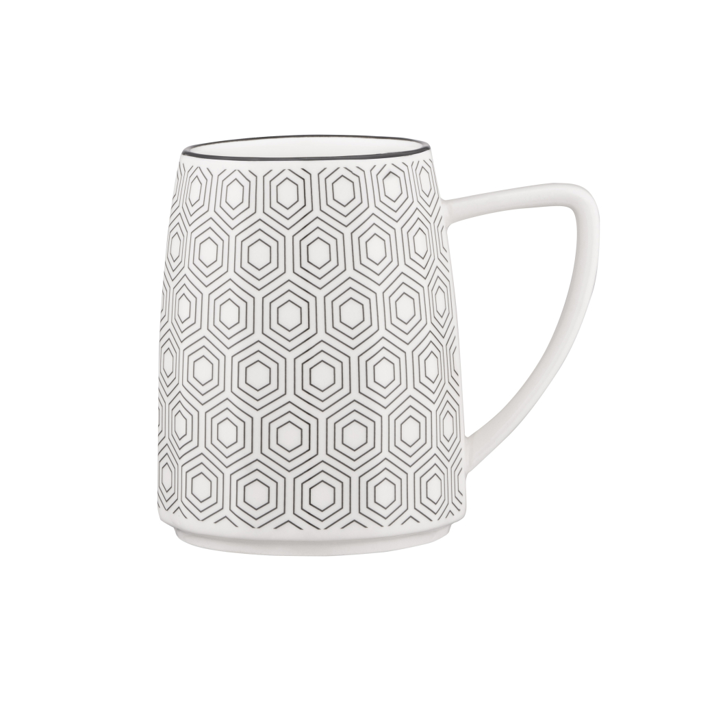 Чашка Ardesto Lamberto, 360мл, порцеляна, біло-сіра (AR3051) - зображення 1