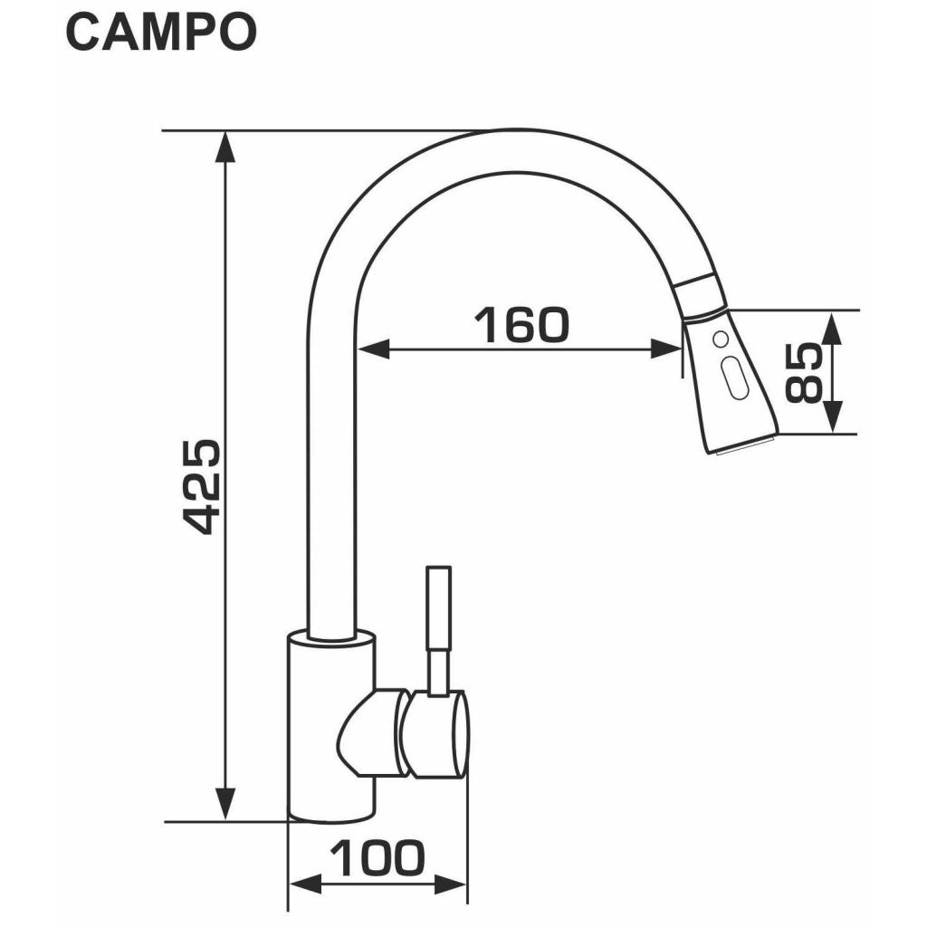 Змішувач GRANADO Campo LUX inox (gz0507L) - зображення 6