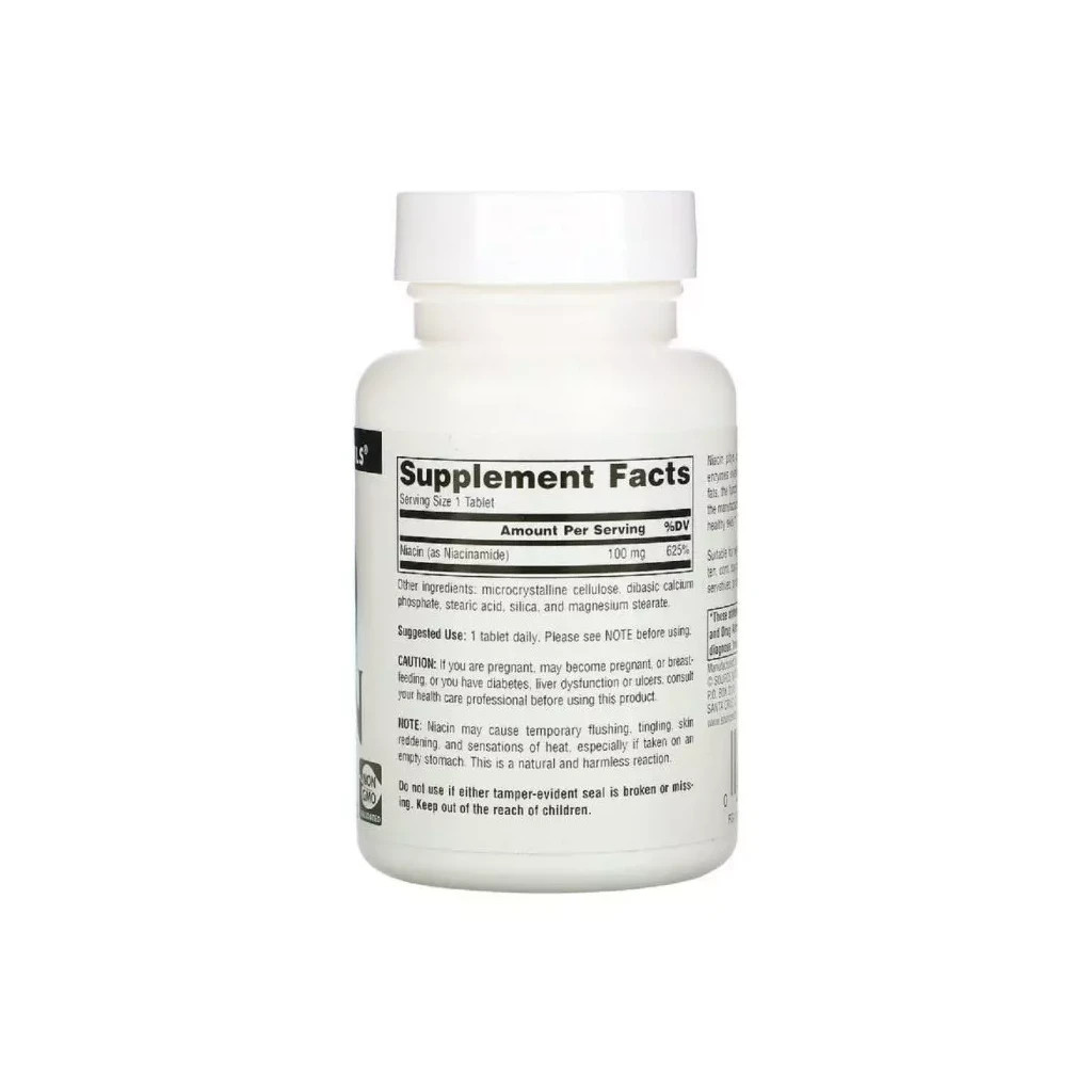 Вітамін Source Naturals Ніацин, Вітамін В3, 100 мг, Niacin, 100 таблеток (SN0501) - зображення 2