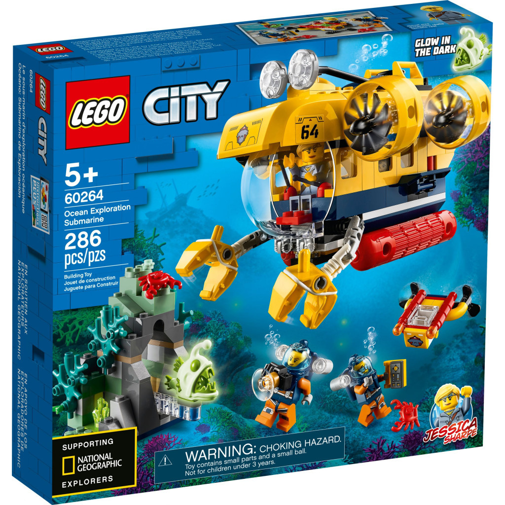 Конструктор LEGO City Океан: дослідницький підводний човен 286 деталей (60264) - зображення 1