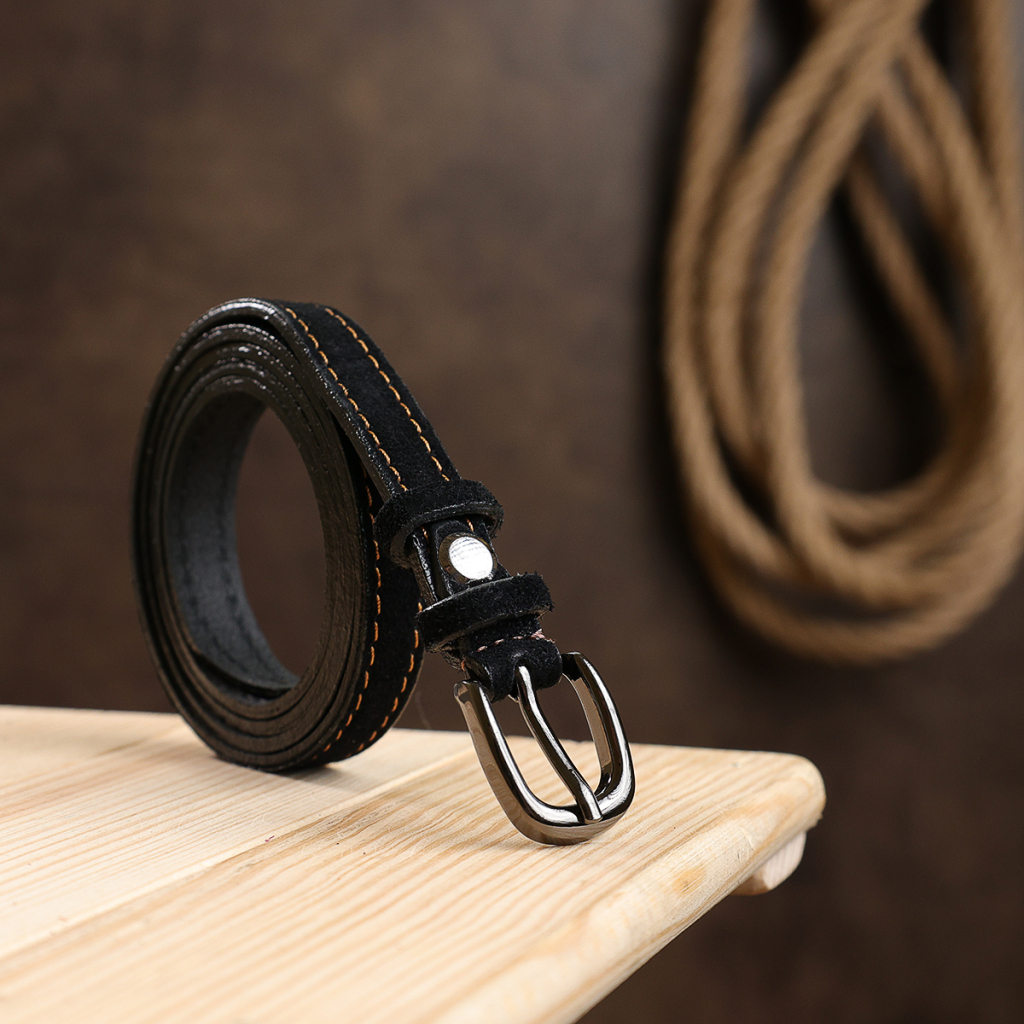 Ремінь Vintage Замшевий жіночий Чорний (20764) - зображення 8