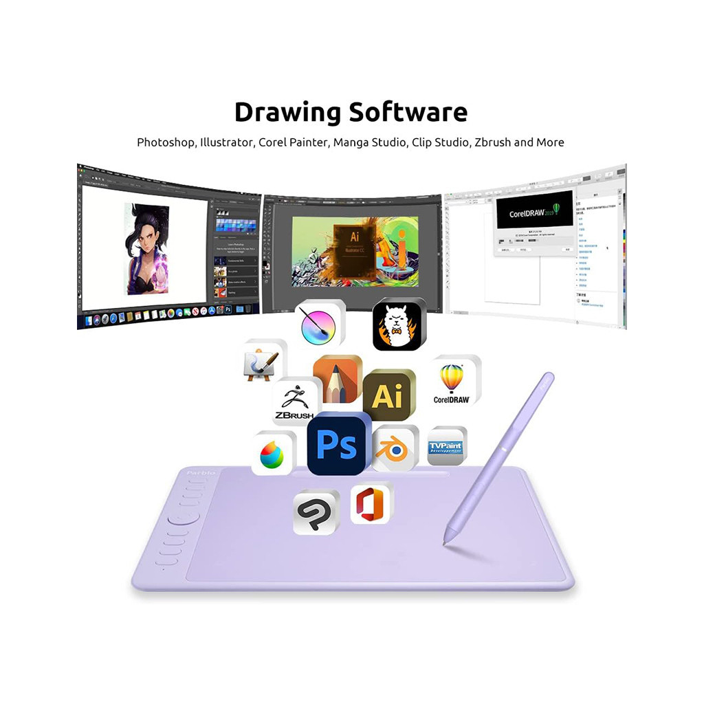 Графічний планшет Parblo Intangbo M Violet (INTANGBOMP) - зображення 3