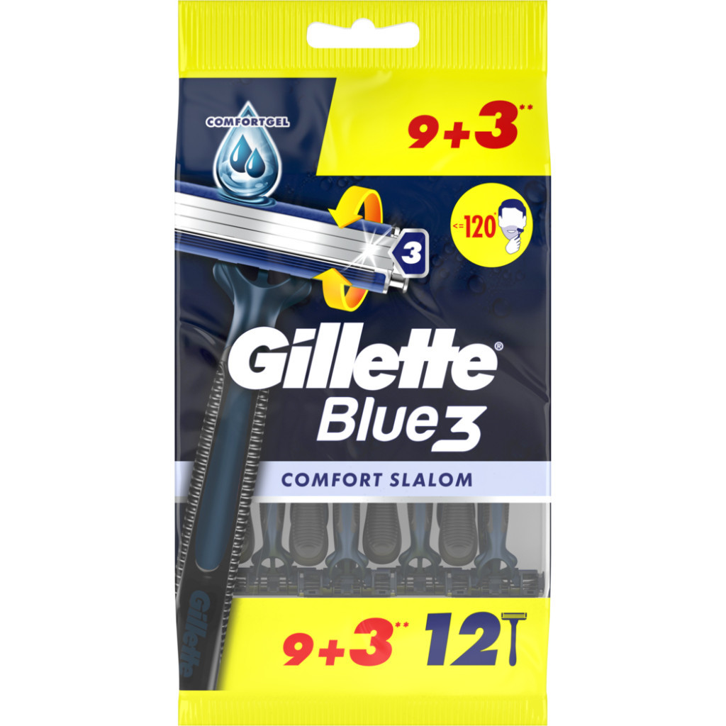 Бритва Gillette Blue 3 Comfort Slalom 12 шт. (8006540808771) - зображення 2