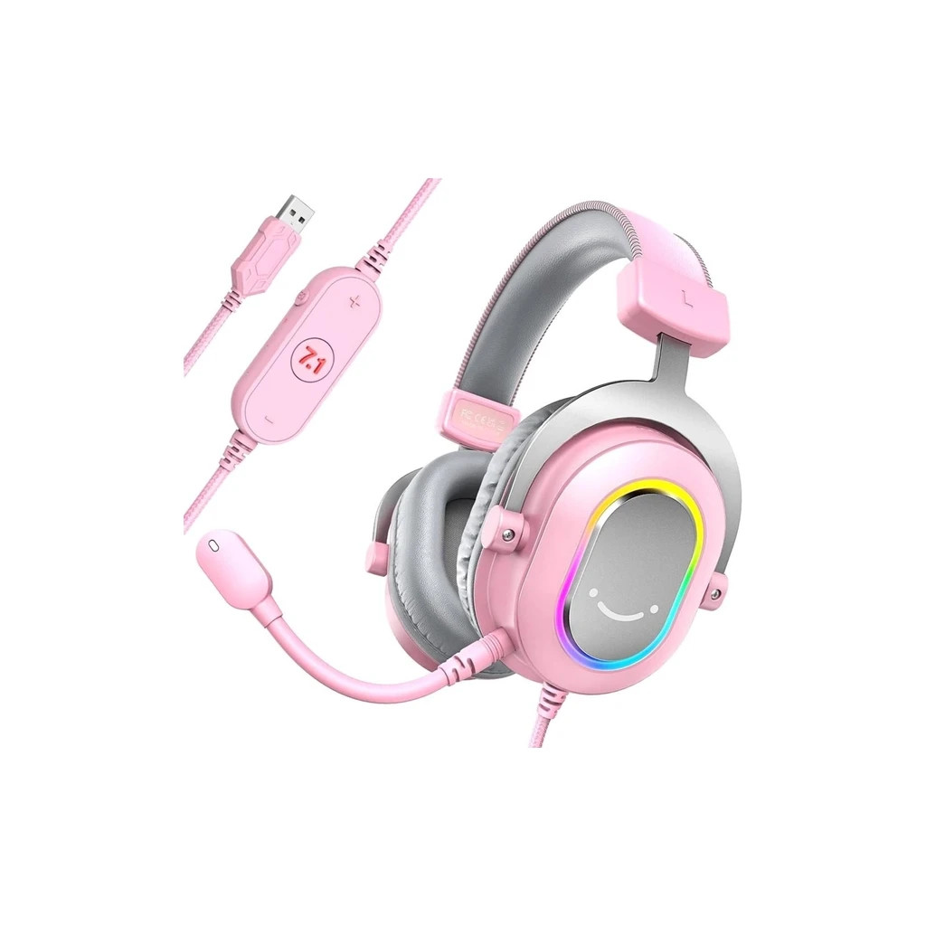 Навушники Fifine H6 RGB 7.1 Pink (H6P) - зображення 1