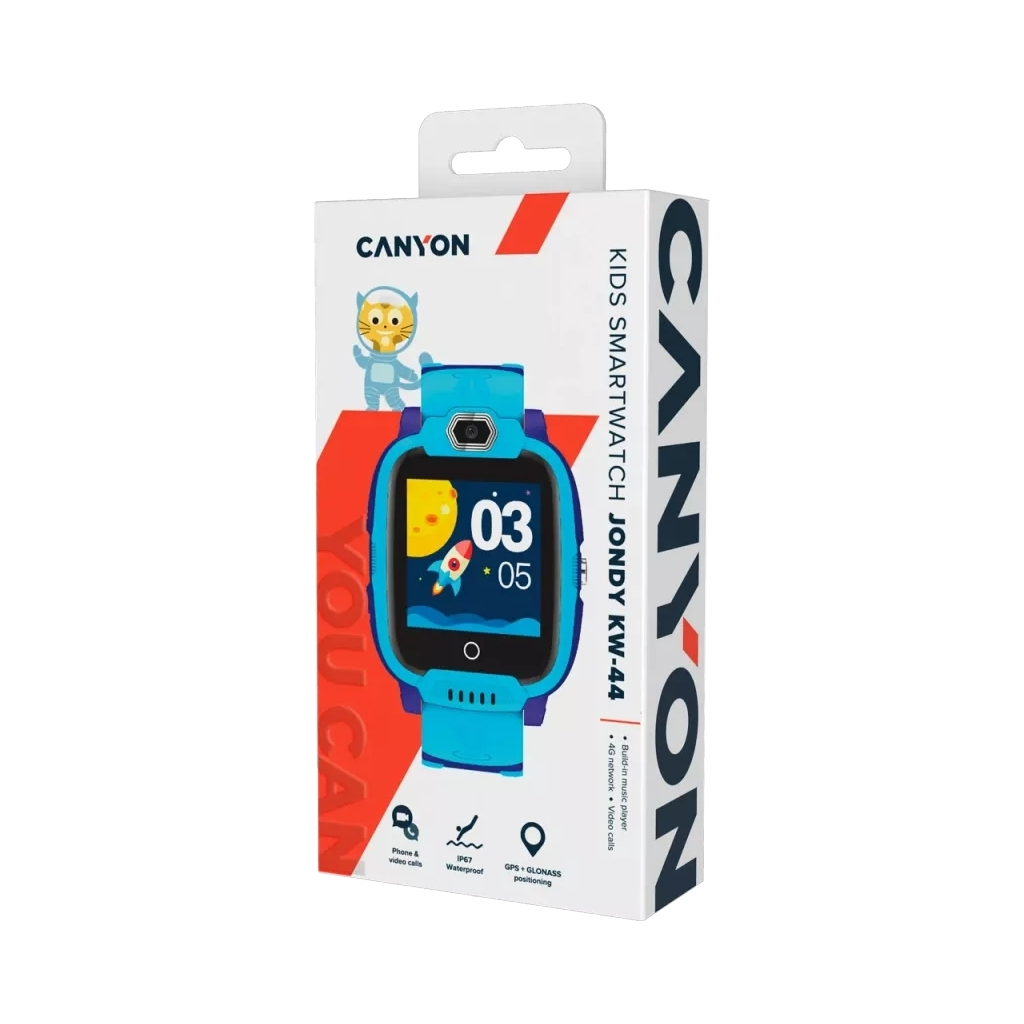 Смарт-годинник Canyon CNE-KW44BL Jondy KW-44, Kids smartwatch Blue (CNE-KW44BL) - зображення 4