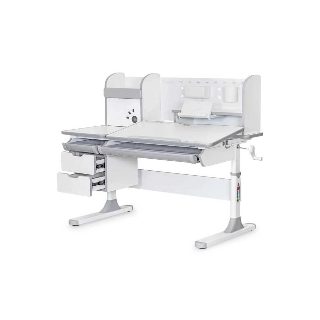 Парта Mealux Hamilton Multicolor Grey (BD-680 W/G MC+G з полицею) - зображення 1