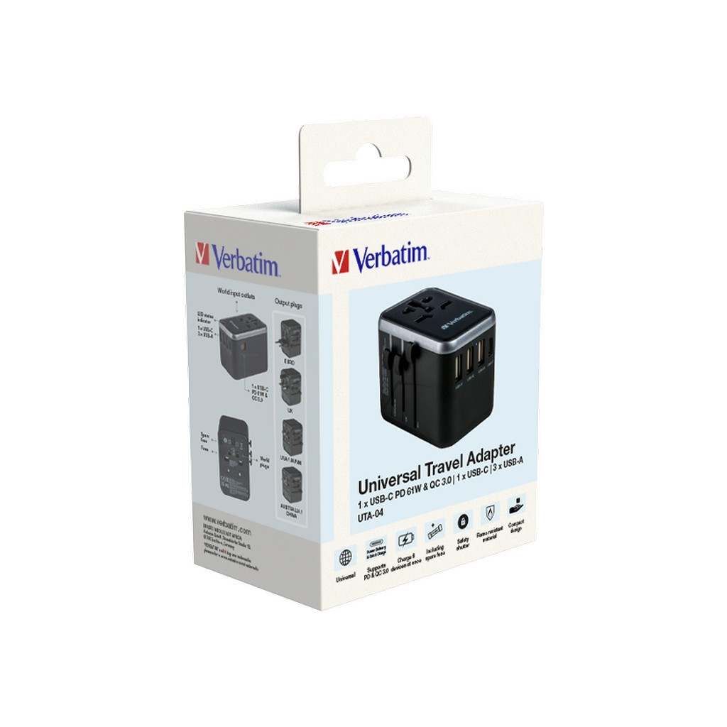 Зарядний пристрій Verbatim UTA-04 PD61W (3xUSB-A/2xUSB-C) (49546) - зображення 11