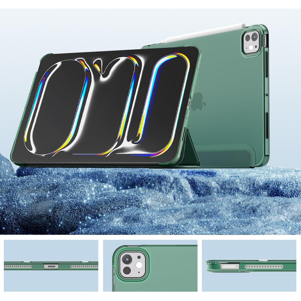Чохол до планшета BeCover Tri Fold Hard Apple iPad Pro 11" M4 2024 Dark Green (711727) - зображення 5