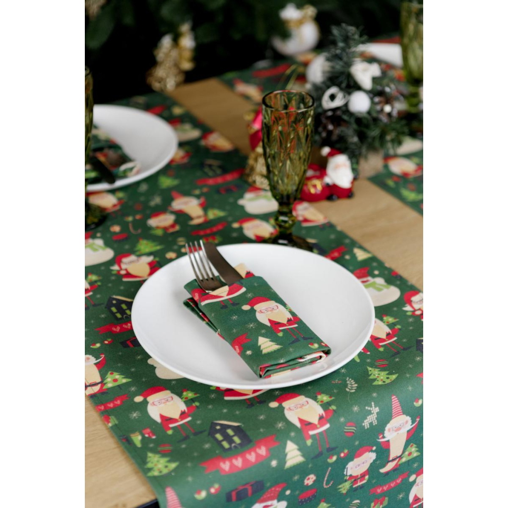 Доріжка на стіл Прованс Санта на зеленому 40х140 см (035779) - зображення 3