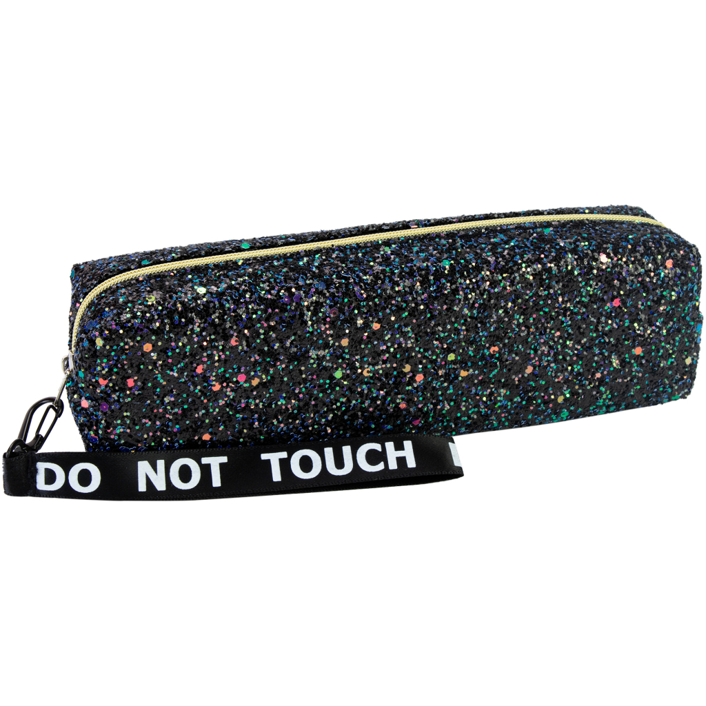 Пенал Cool For School з блискітками та ремінцем на карабіні 1 відділення чорний (CF87035) - зображення 1