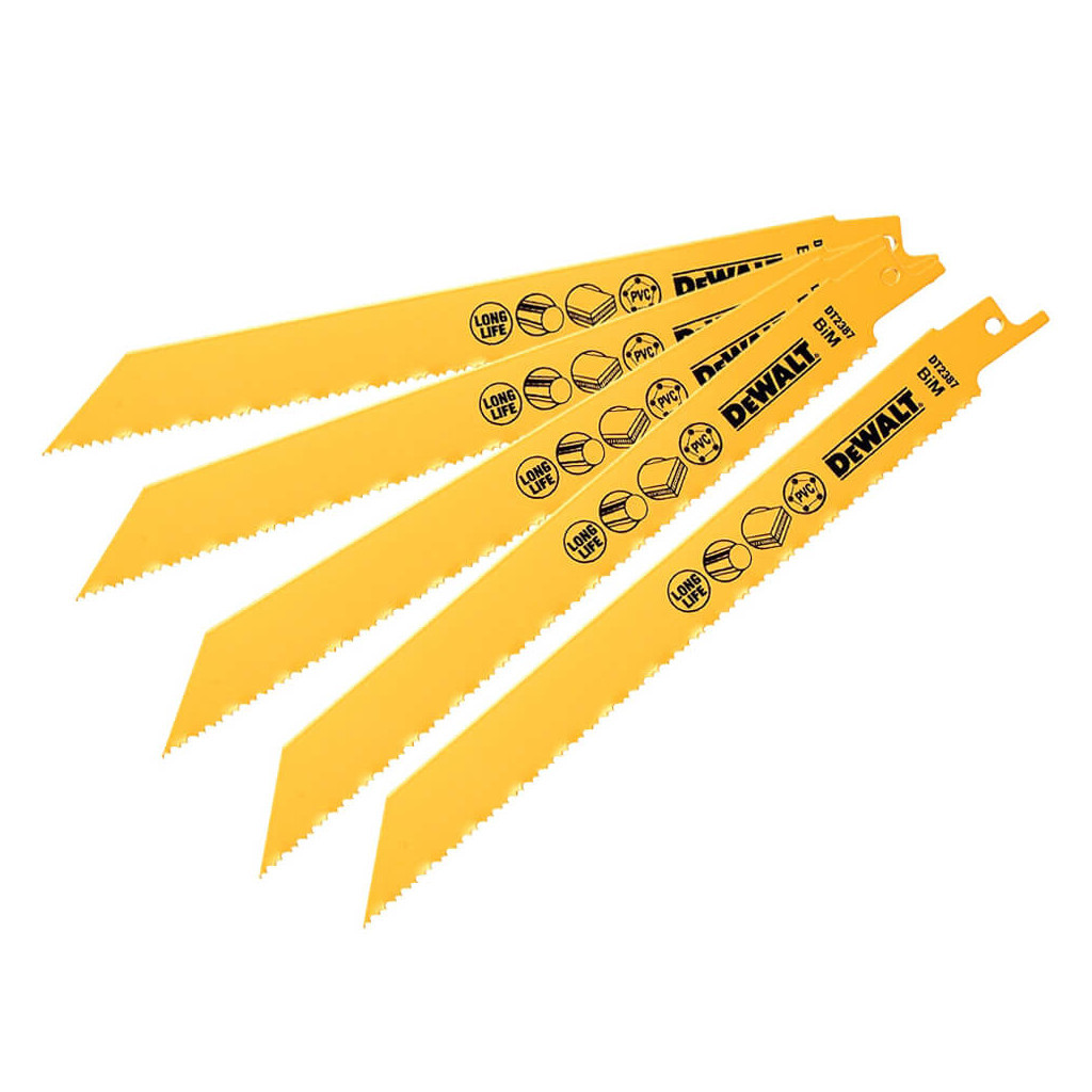 Полотно DeWALT біметалічний, 203 мм, крок зубів 10-14 TPI, 5 шт (DT2387) - зображення 4