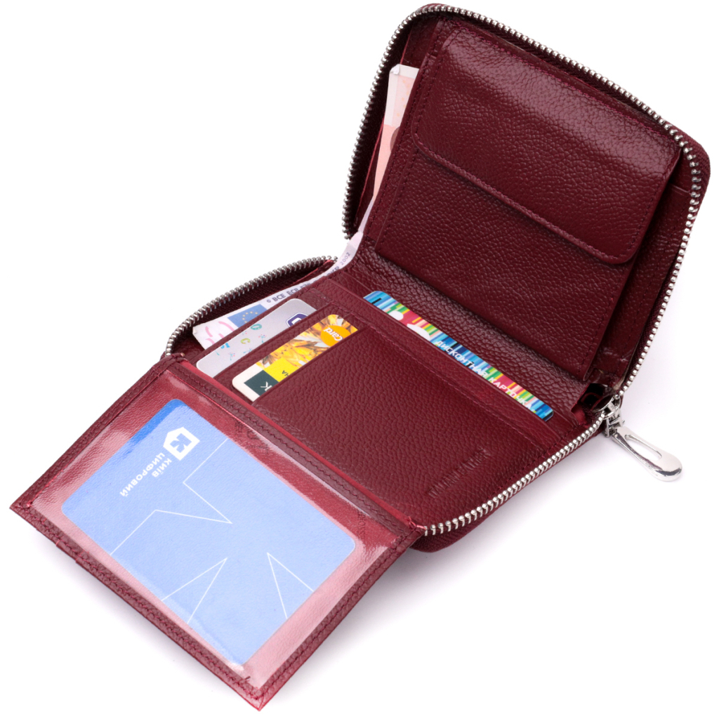 Гаманець ST Leather З натуральної шкіри Бордовий (22450) - зображення 7