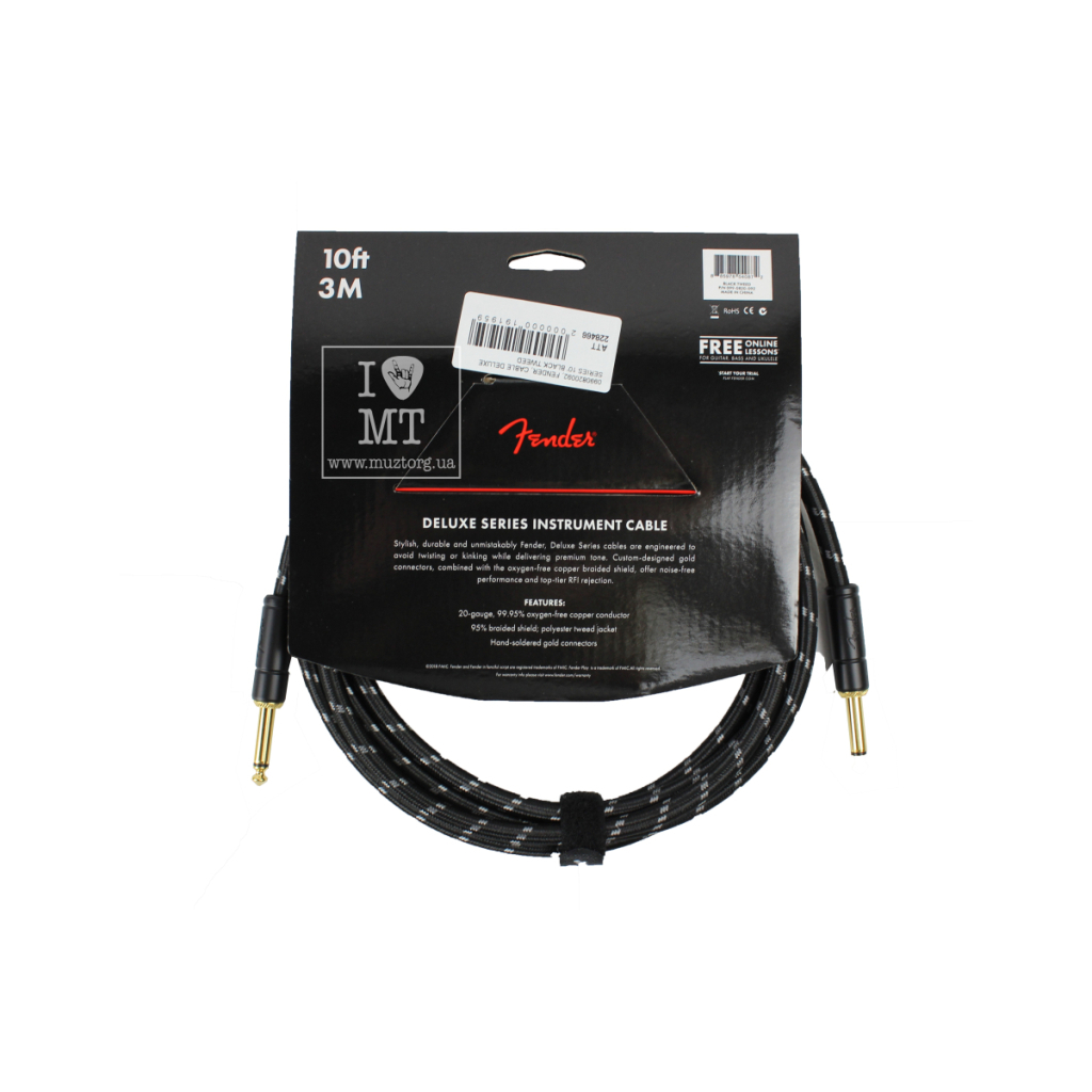 Інструментальний кабель Fender Cable Deluxe Series 10' Black Tweed (228466) - picture 3