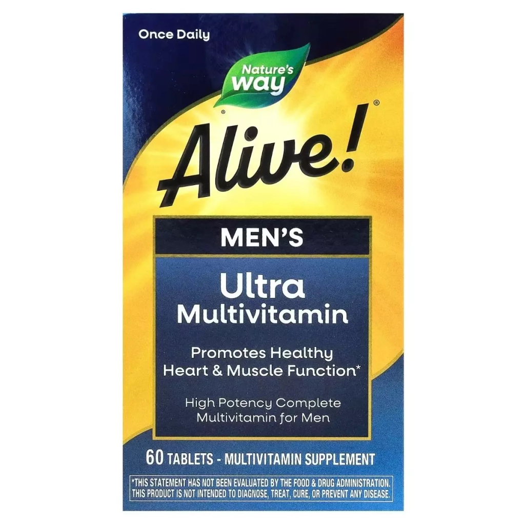 Мультивітамін Nature's Way Мультивітаміни ультра для Чоловіків, Alive! Men's Ultra Multivitamin, 60 (NWY-15685) - зображення 2