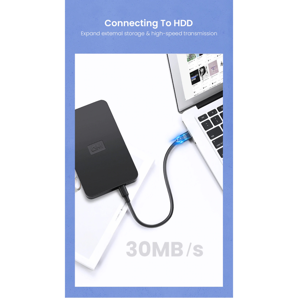 Дата кабель USB 2.0 AM to Mini 5P 0.5m black UGREEN (10354) - зображення 6