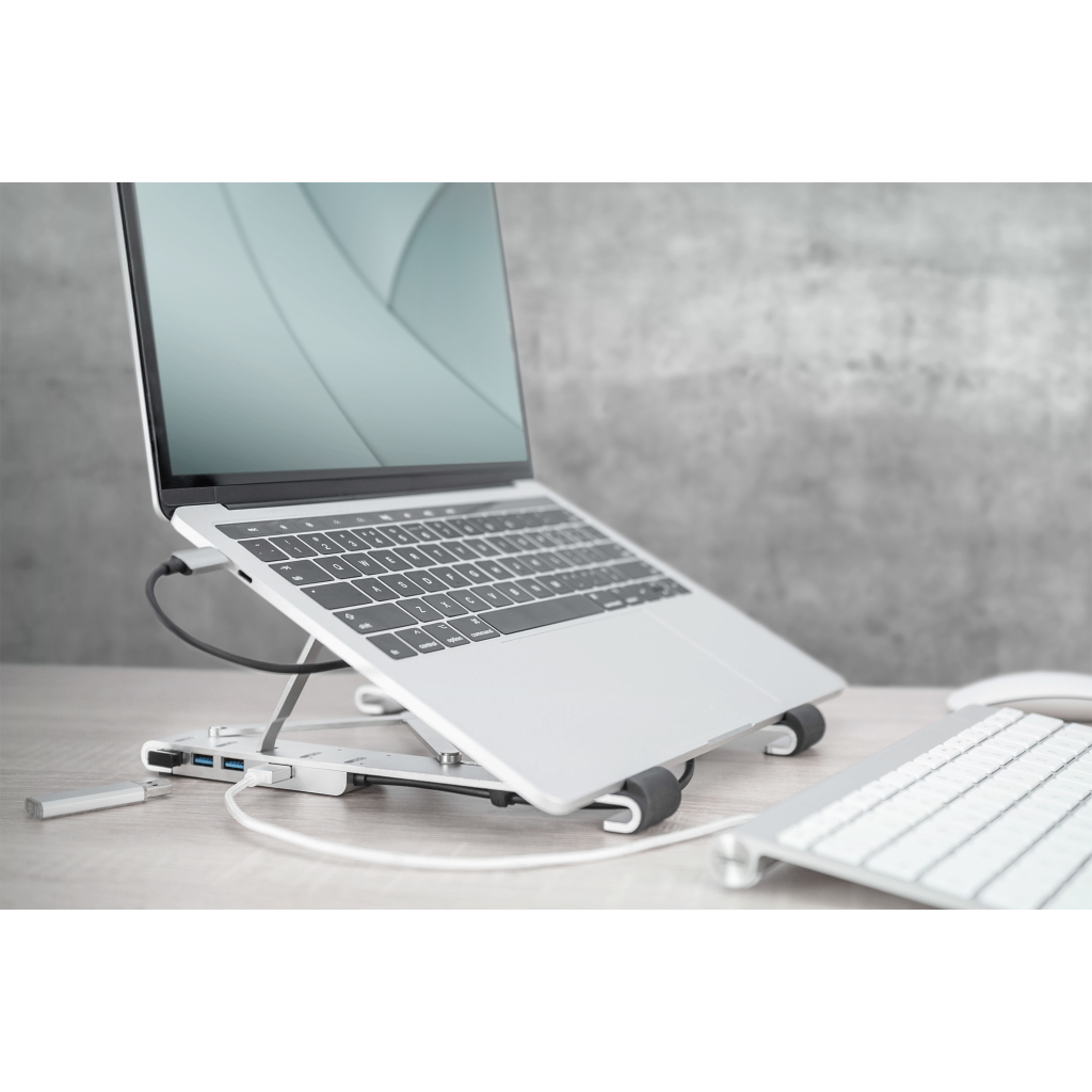 Підставка до ноутбука Digitus Variable Notebook Stand, до 17", USB-C Dock 5-Port (DA-90424) - зображення 9