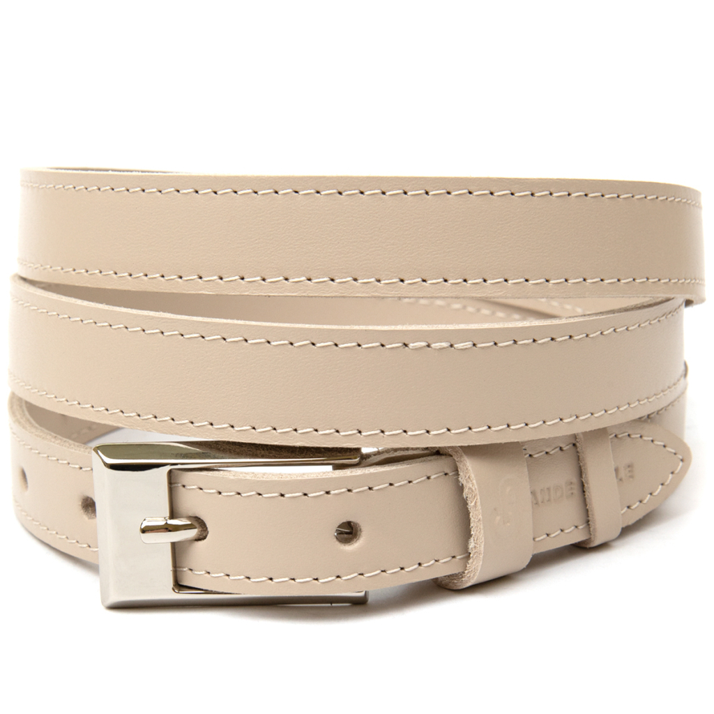 Ремінь Grande Pelle Тонкий жіночий шкіряний Бежевий (11447) - зображення 1