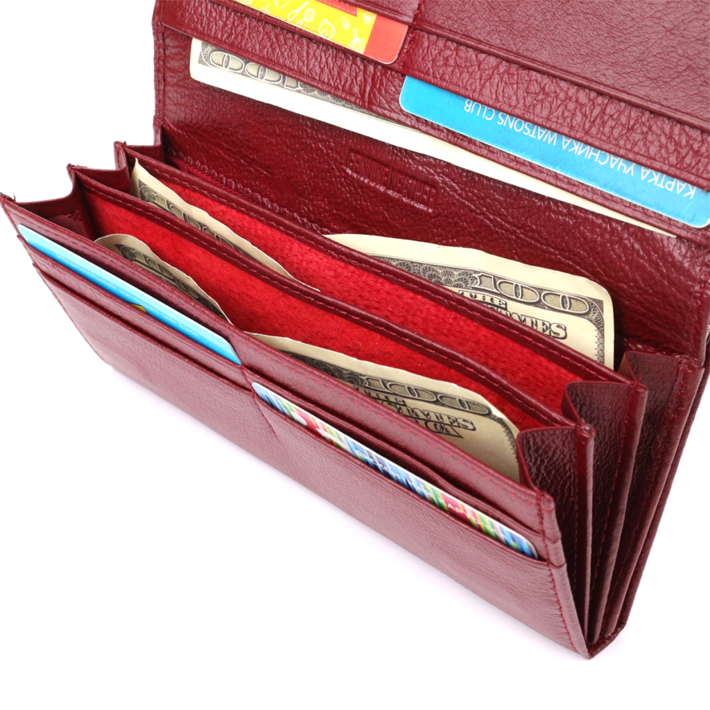 Гаманець ST Leather З натуральної шкіри Бордовий (23107) - зображення 7
