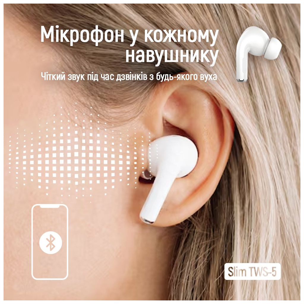 Навушники ColorWay Slim TWS-5 Earbuds White (CW-TWS5WT) - зображення 10