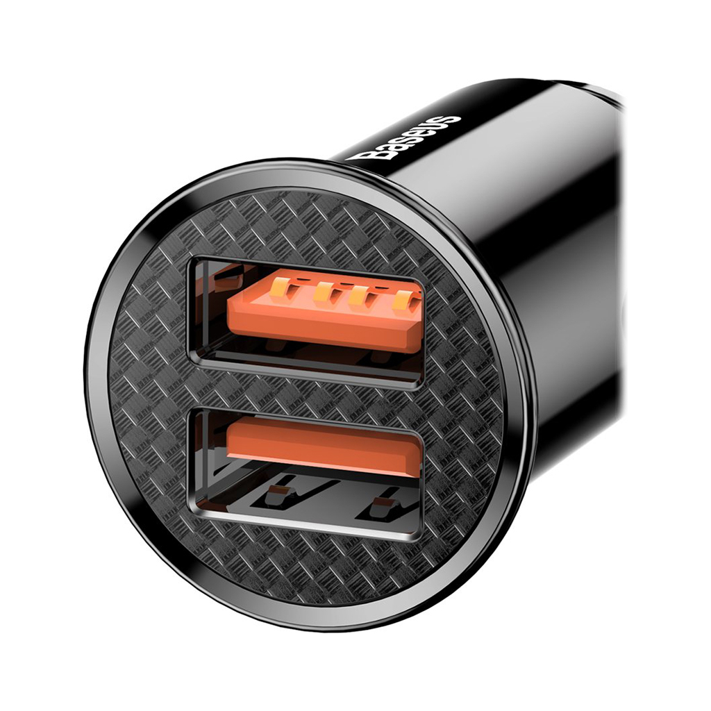 Зарядний пристрій Baseus Circular Plastic А+А 30W 2 USB Black (CCALL-YD01) - зображення 2