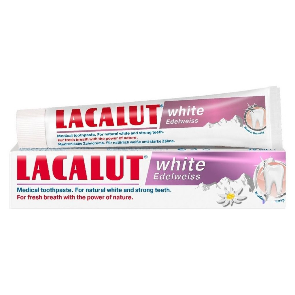 Зубна паста Lacalut white Едельвейс 75 мл (4016369699621) - зображення 1