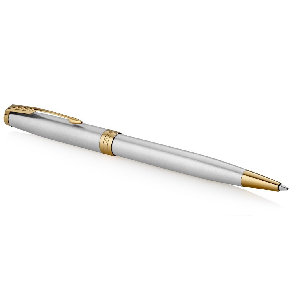 Ручка кулькова Parker SONNET 17 Stainless Steel GT BP + блокнот Parker + подар.упак. GIFT24 (84 132b24) - изображение 2