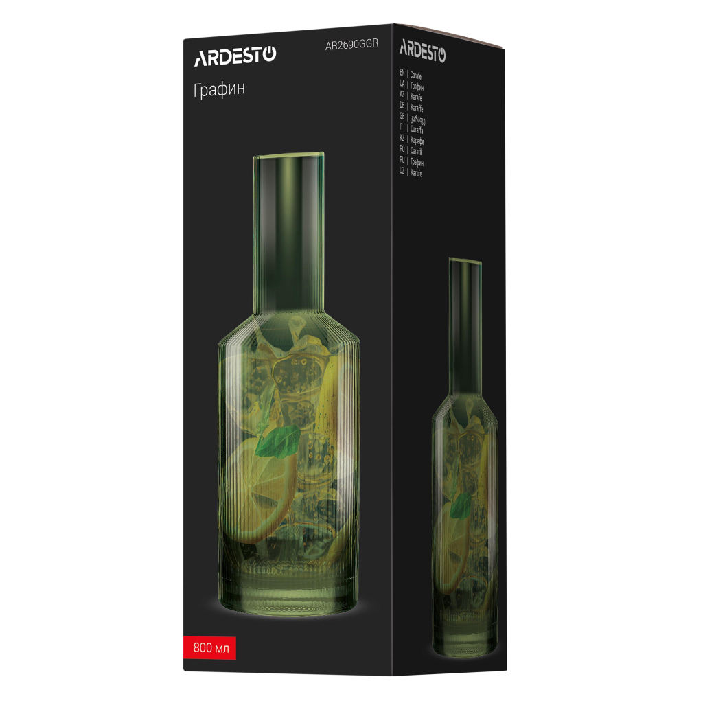 Карафа Ardesto 800мл, боросилікатне скло, зелений (AR2690GGR) - зображення 6