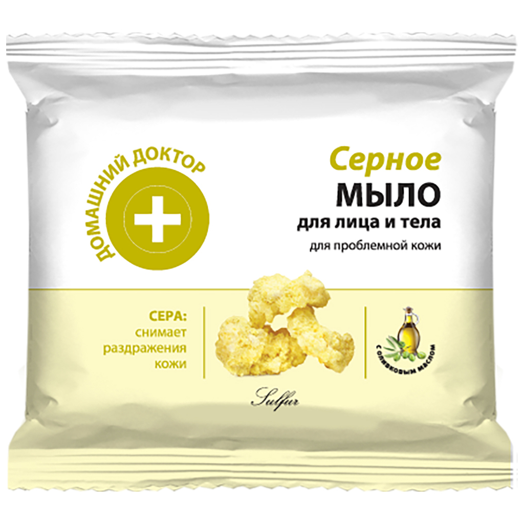 Тверде мило Домашній Доктор Сірчане з оливковою олією 70 г (8588006037111) - зображення 1