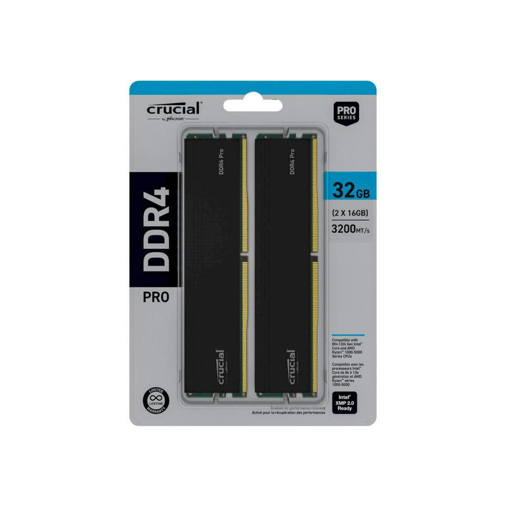 Модуль пам'яті для комп'ютера DDR4 32GB (2x16GB) 3200 MHz Pro Micron (CP2K16G4DFRA32A) - зображення 4