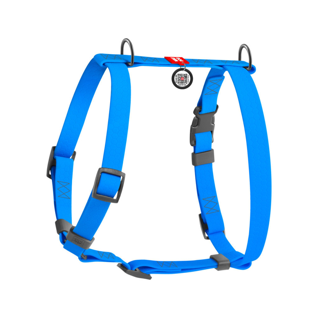 Шлея для собак WAUDOG Waterproof анатомічна Н-подібна S блакитна (32942) - зображення 1