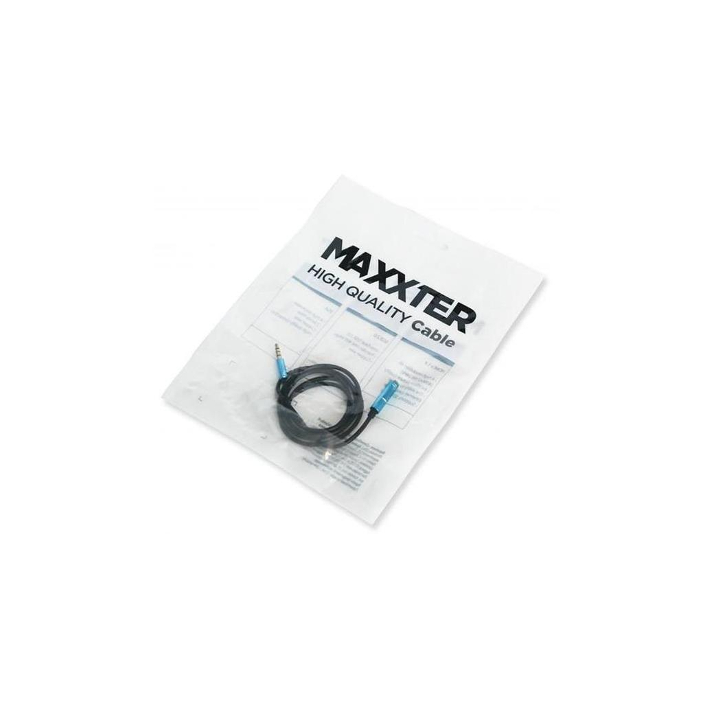 Кабель мультимедійний 3.5mm M to 3.5mm F 1.0m (4pin) Maxxter (A-3434-1m) - зображення 2