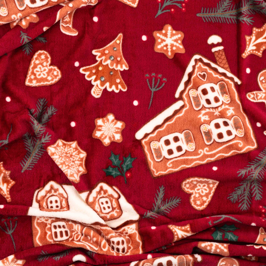 Плед Ardesto Christmas Flannel 160х200см, 100% поліестер, імбирні будиночки (ART0121PB) - зображення 2