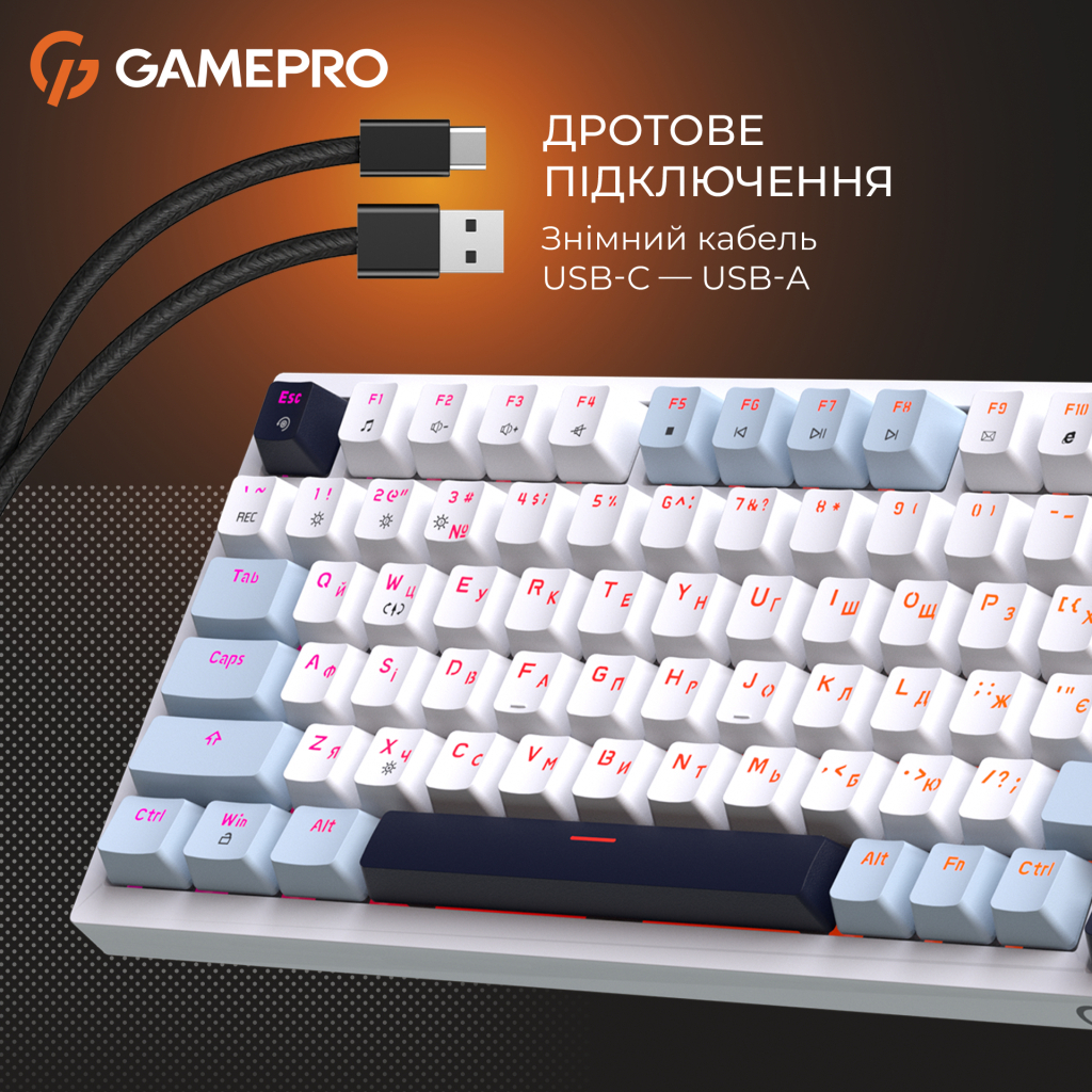Клавіатура GamePro Genesis Warden MK160BL Outemu Swithes USB White (MK160BL) - зображення 11