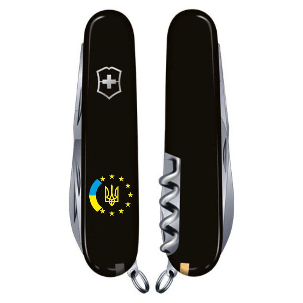 Ніж Victorinox Spartan Ukraine Black "Україна ЄС" (1.3603.3_T1130u) - зображення 3