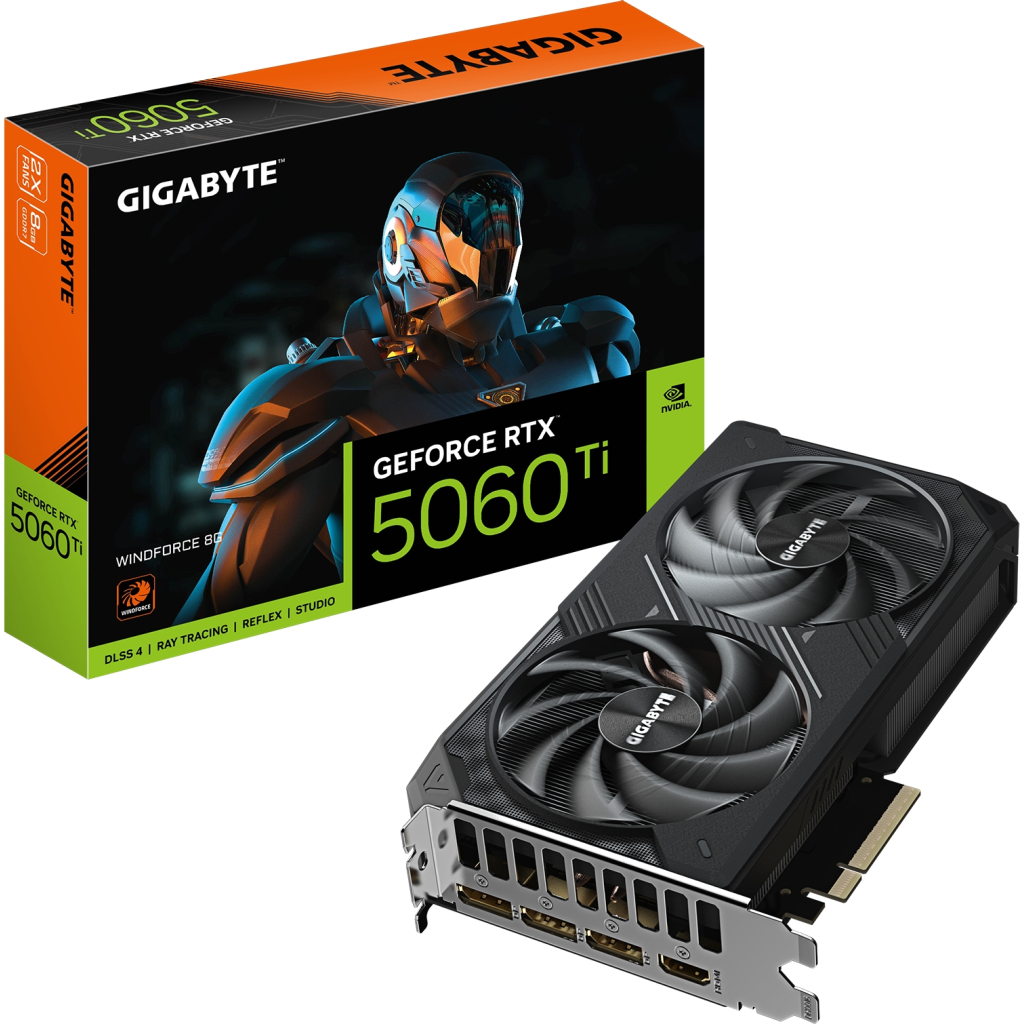 Відеокарта GIGABYTE GeForce RTX5060Ti 8Gb WINDFORCE (GV-N506TWF2-8GD) - изображение 10