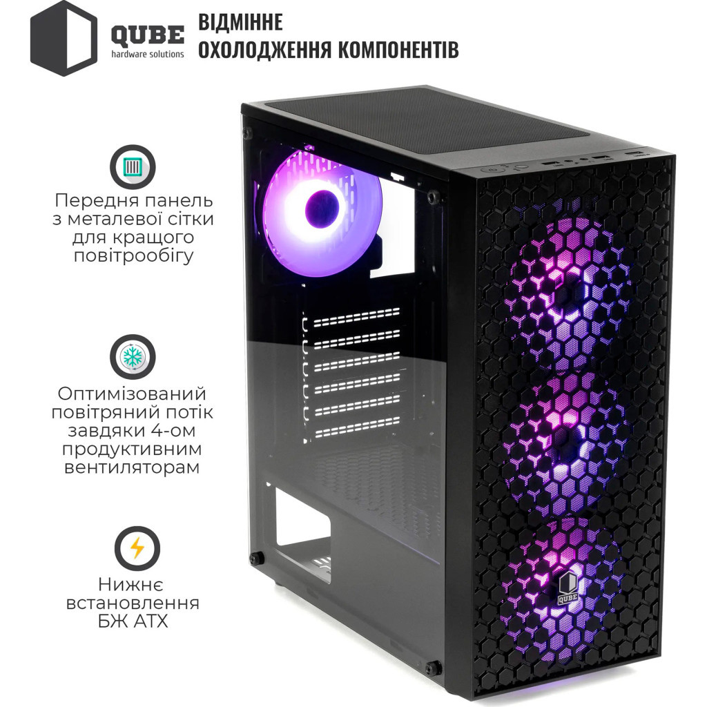 Корпус Qube CARNIVAL Black 4Fan (CARNIVAL_FFNU3) - зображення 6