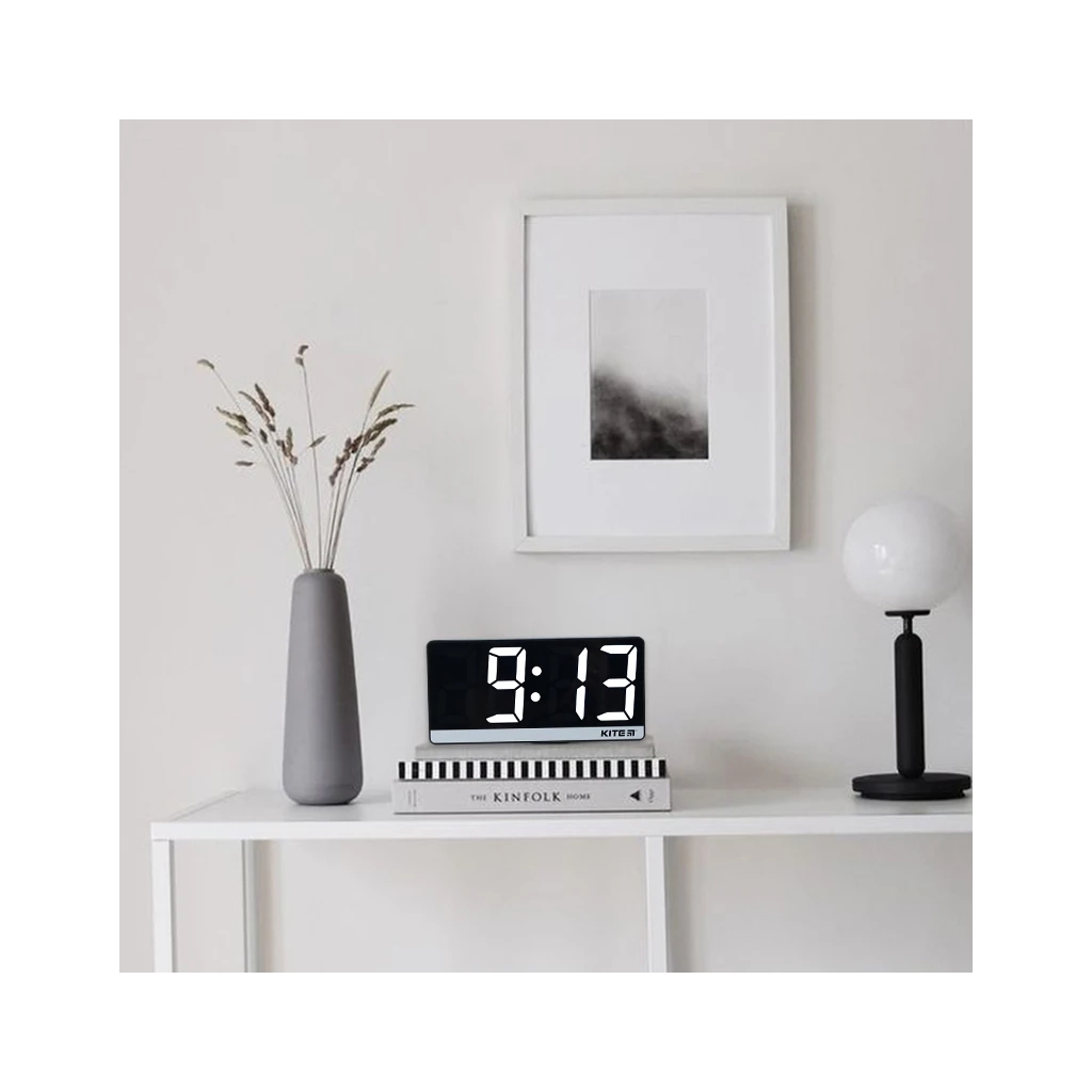 Настільний годинник Kite електронний цифровий, чорний (K24-488-1) - зображення 5