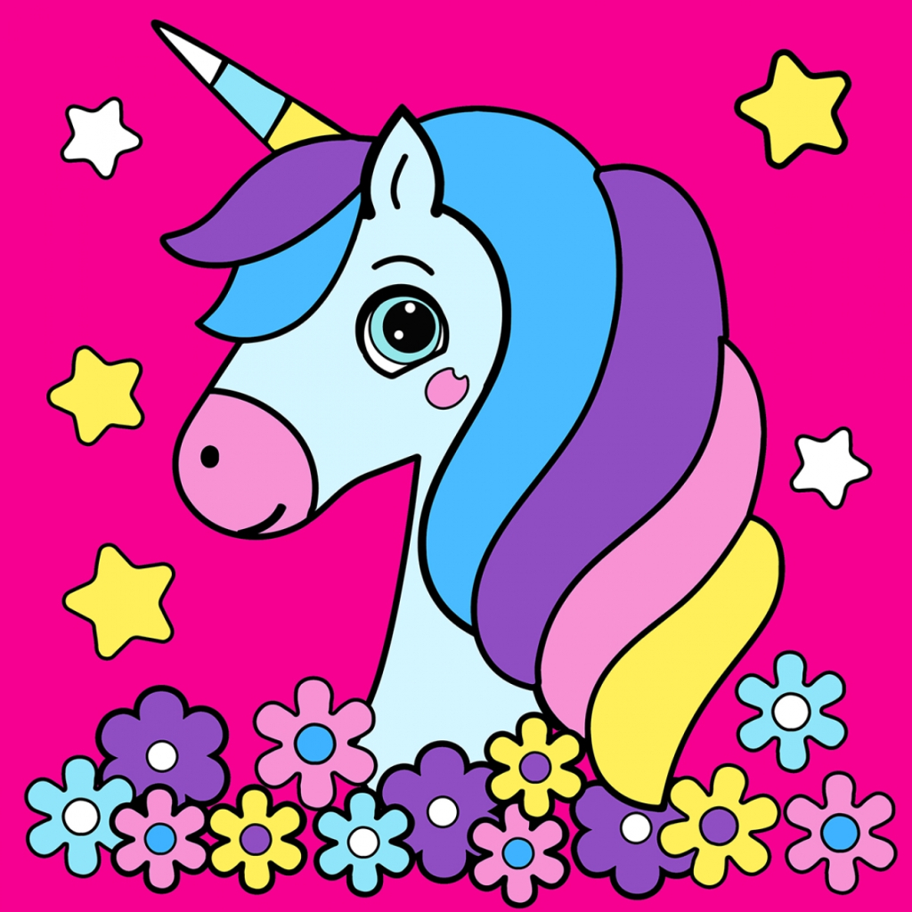 Картина по номерам Santi Чарівний Єдиноріжка 25*25 см неонові фарби (954598) - зображення 1