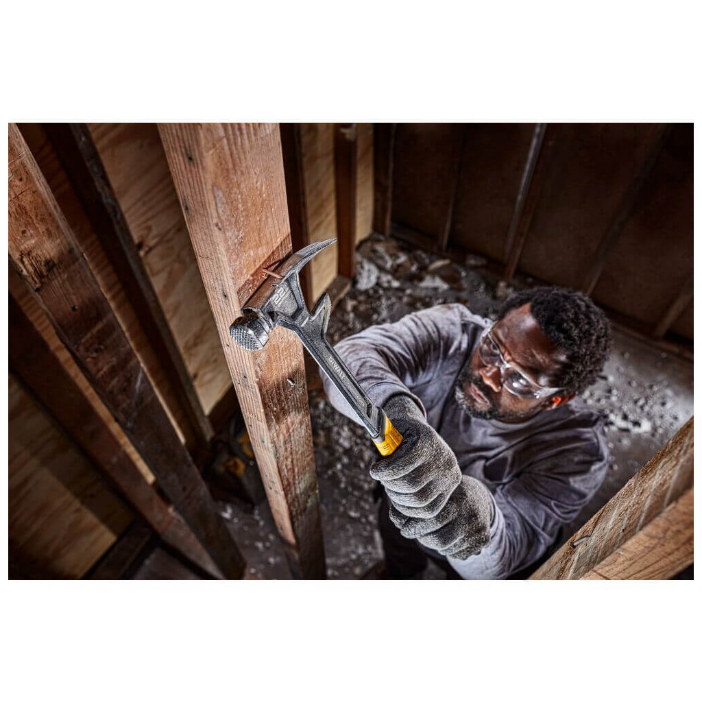 Молоток DeWALT DEM-CLAW демонтажний, суцільнометалевий, 624 г, з прямим цвяхом. (DWHT51008-0) - изображение 4