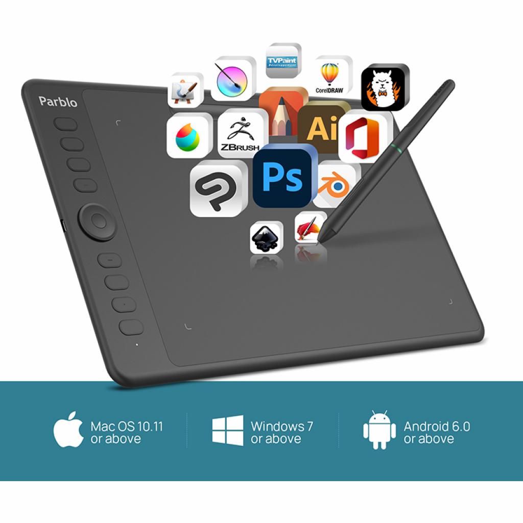 Графічний планшет Parblo Intangbo M Black (INTANGBOM) - зображення 3