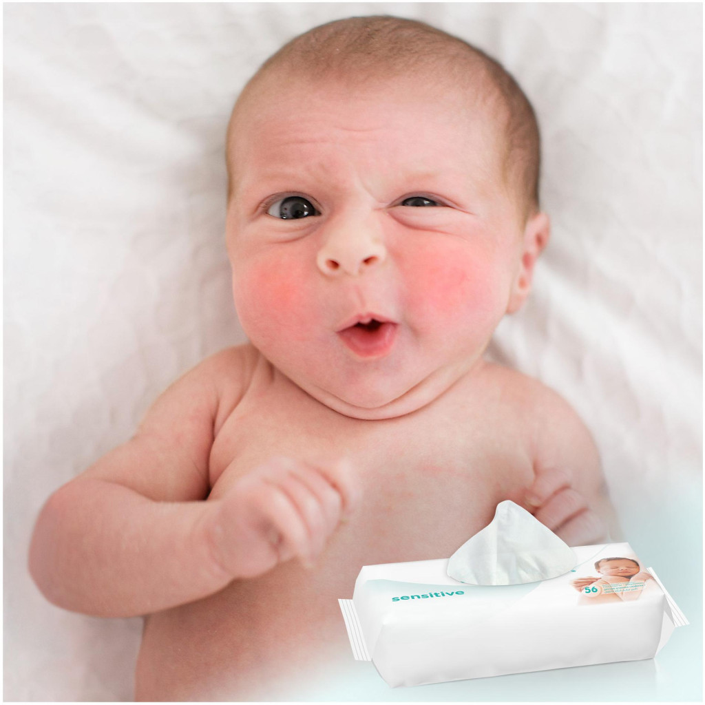 Дитячі вологі серветки Pampers Sensitive, 56 шт (4015400636649) - изображение 9